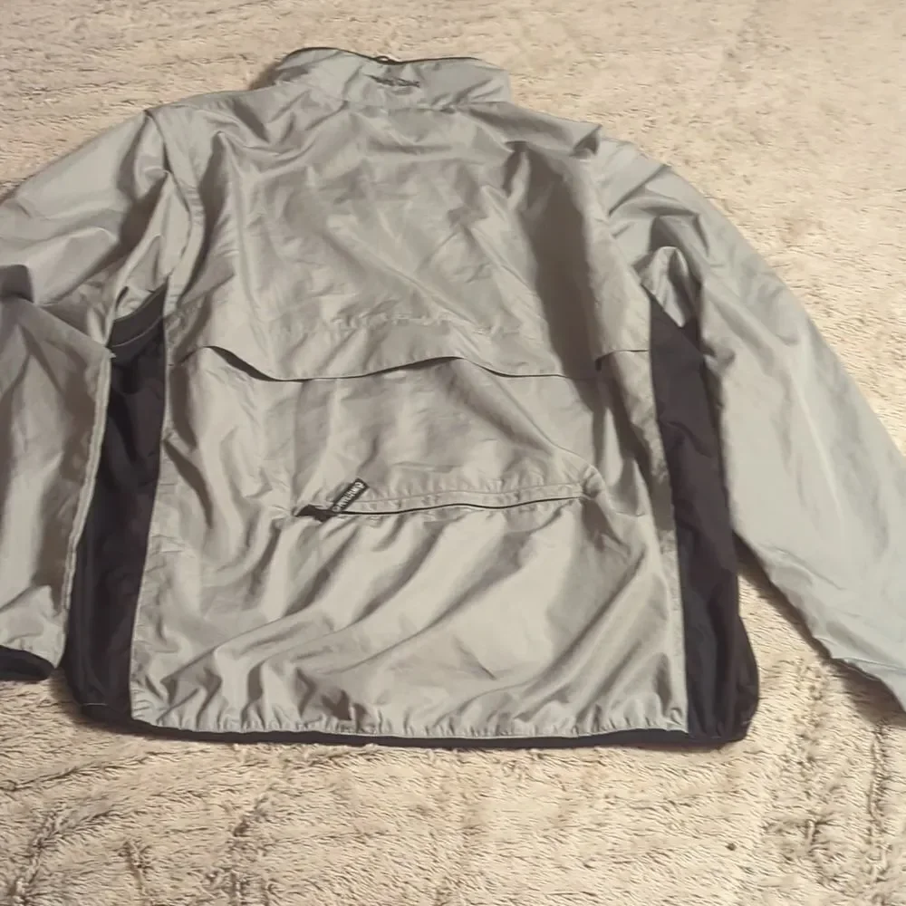 IQ‎ Pearl Izumi~ Large White Black Zip Cycling Jacket/Vest Windbreaker